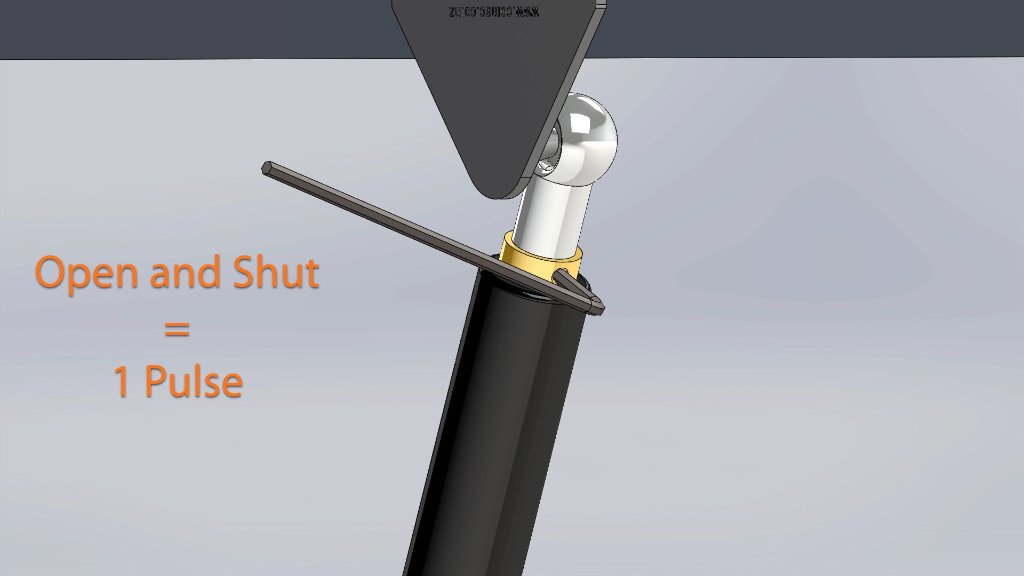 How to adjust a gas strut, quickly opening and closing the valve equals one pulse