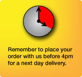 Remember to place your order with us before 4pm for a next day delivery