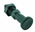 Spring Pin Knobs - Black Oxide Finish with Black Plastic Knob 