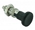 Spring Pin Knobs - Stainless Steel with Black Plastic Knob