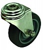 Bolt Hole Castors - Stainless Steel - Rubber Wheels